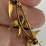 Magnifique Broche divine victorienne en or 18 carats sertie de diamants hirondelles en vol